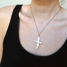Load image into Gallery viewer, Pearl cross necklace
