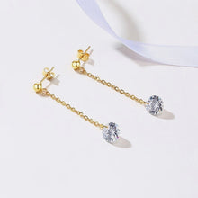 Load image into Gallery viewer, Gold drop earrings with Cubic Zirconium
