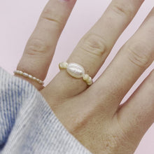 Load and play video in Gallery viewer, Sea shell ring with fresh water pearl
