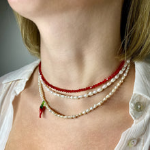 Load image into Gallery viewer, The_Fables rice pearl necklace with hint of spice
