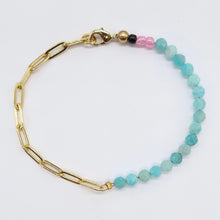 Load image into Gallery viewer, 50/50 bracelet with amazonite
