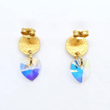 Load image into Gallery viewer, Minimalistic earrings with crystal hearts
