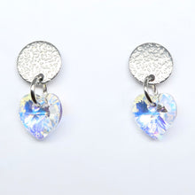 Load image into Gallery viewer, Minimalistic earrings with crystal hearts
