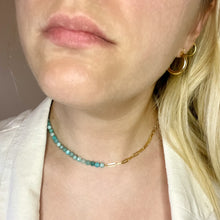 Load image into Gallery viewer, amazonite and 24k gold filled necklace
