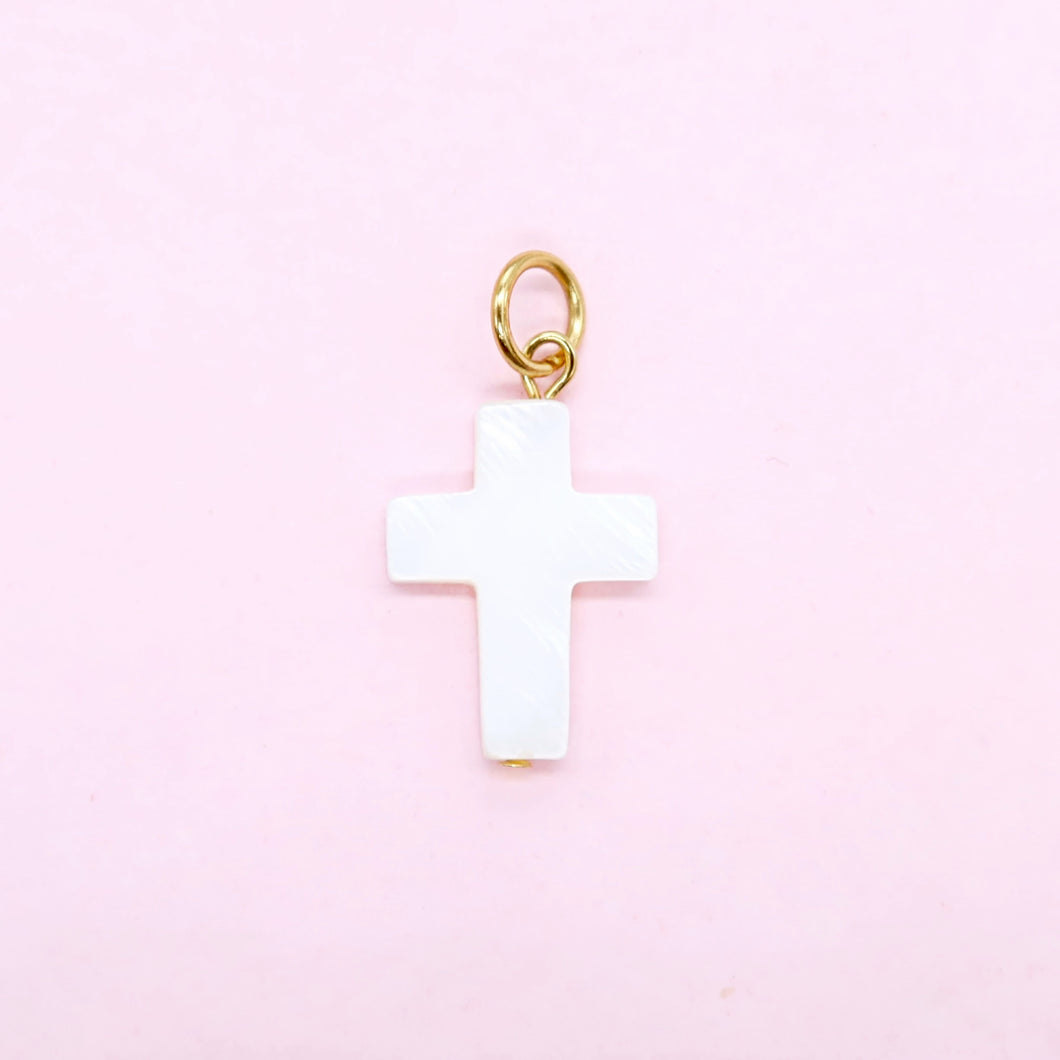 Mother of pearl cross charm/pendant